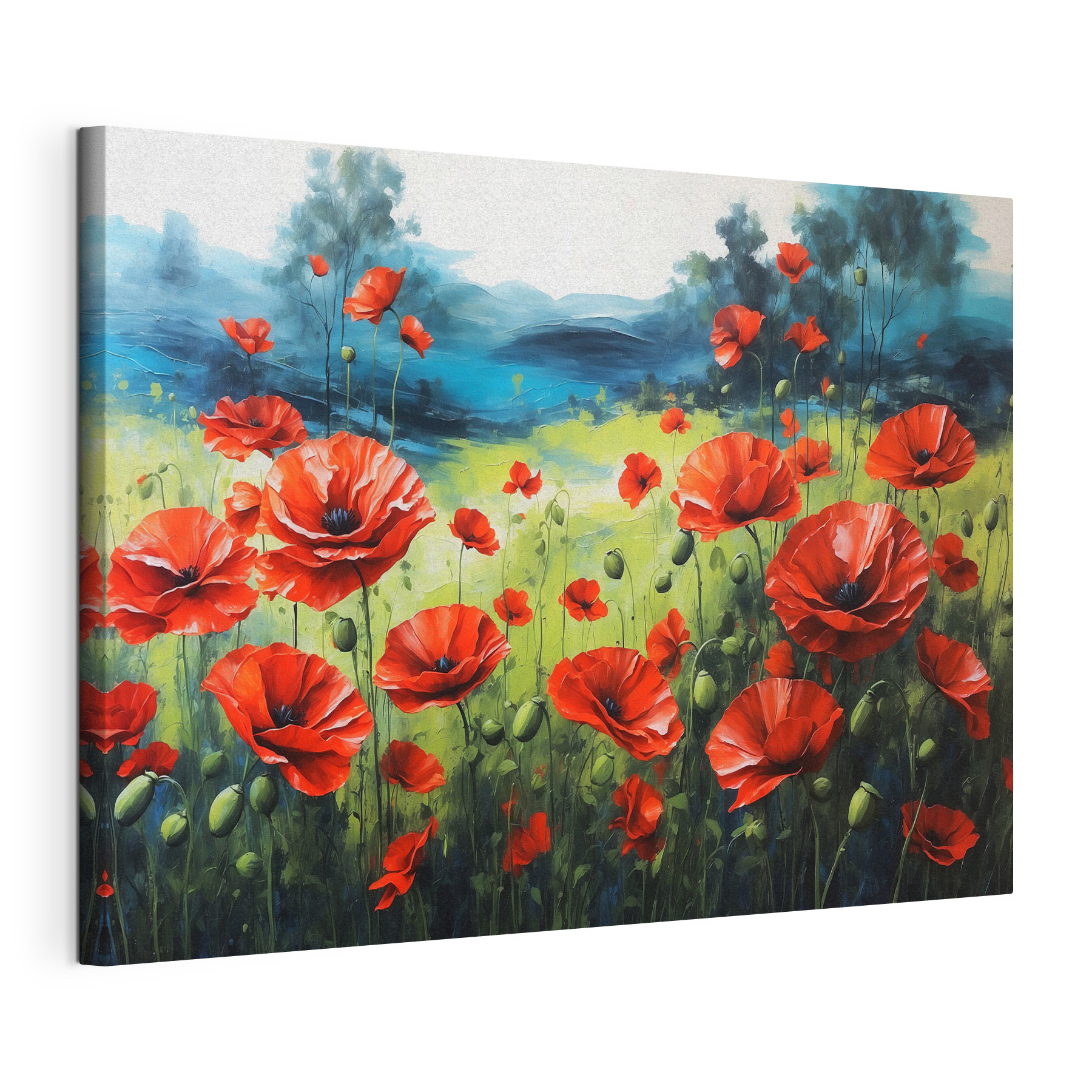 Painting of red flowers Painting of red flowers