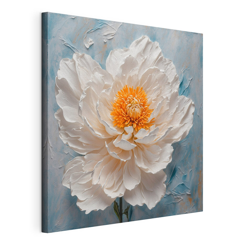 White flower with orange center White flower with orange center