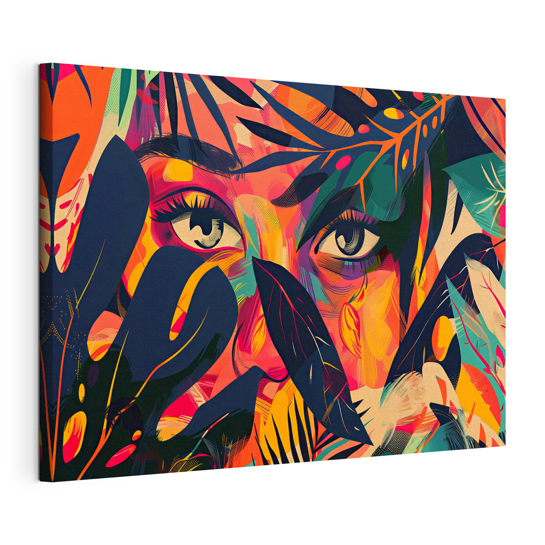 Colorful painting of a woman's face Colorful painting of a woman's face