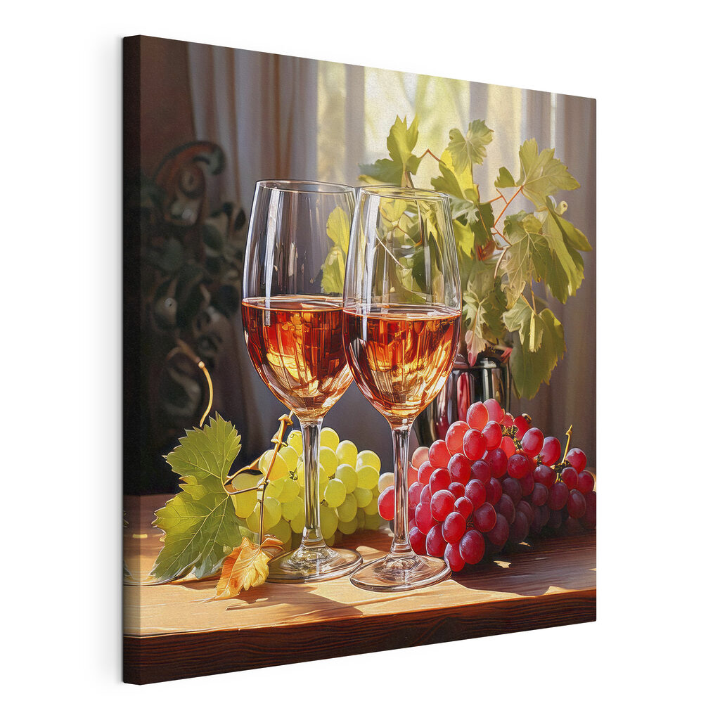 Two glasses of wine next to grapes Two glasses of wine next to grapes