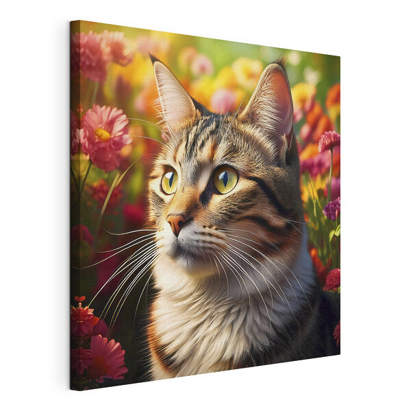 Cuadros Cuadros Un gato en un jardín de flores (SKU: s41106)