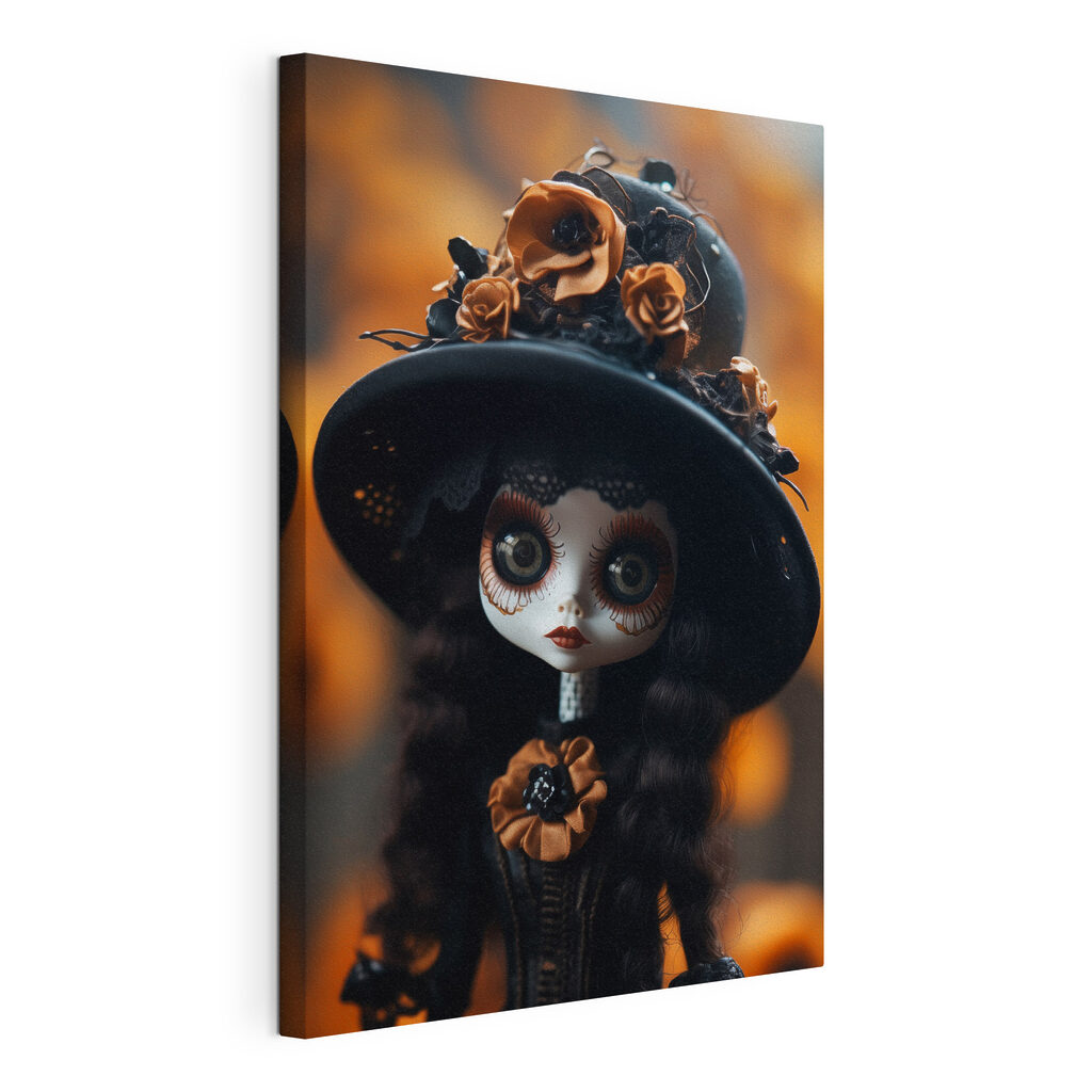 Doll with a hat and flowers