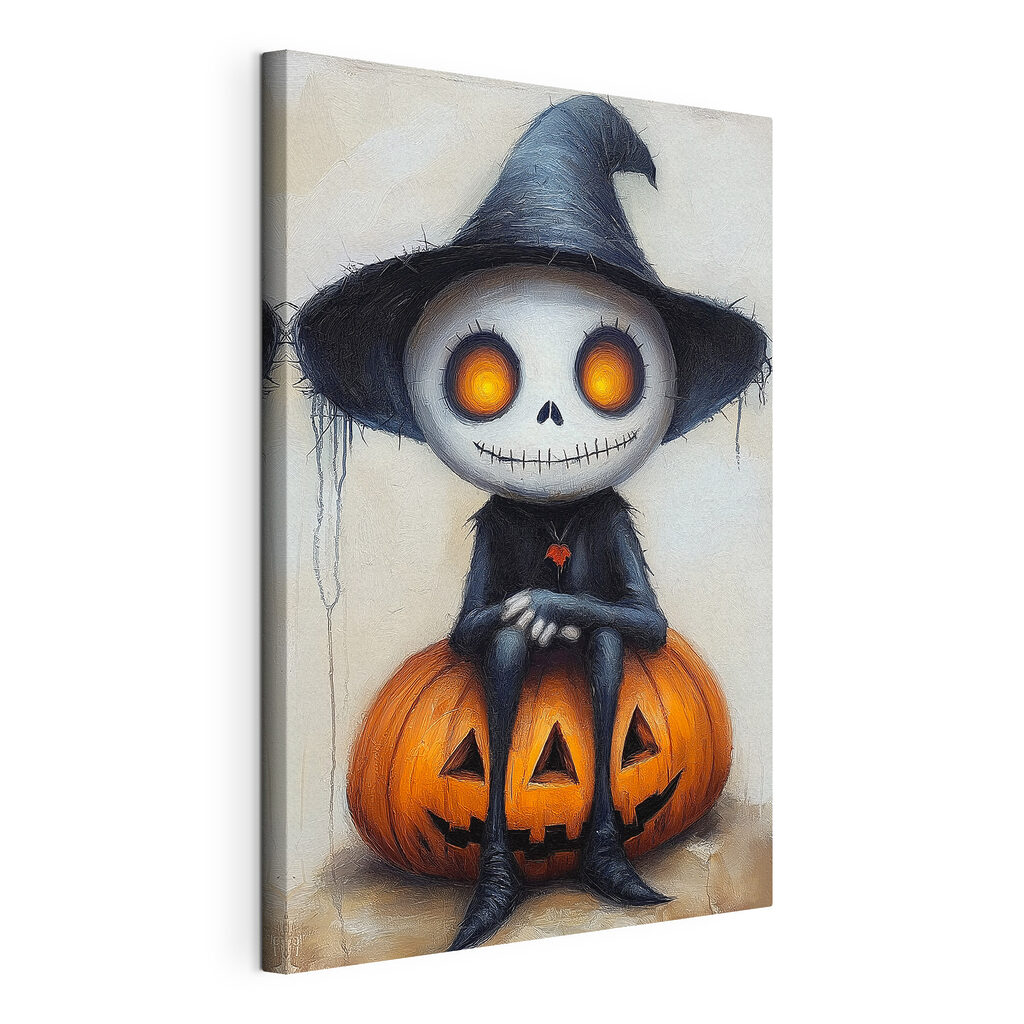 Cartoon character sitting on a pumpkin Cartoon character sitting on a pumpkin