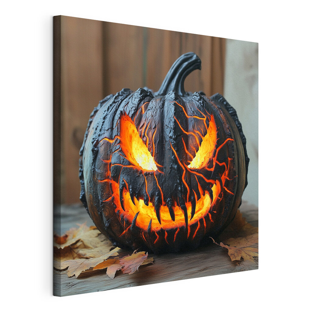 Carved pumpkin with a face and eyes Carved pumpkin with a face and eyes