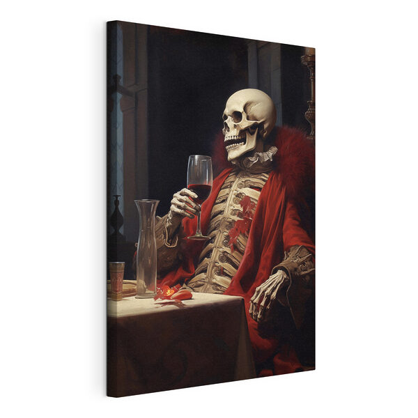 Cuadros Esqueleto con una copa de vino en la mano (SKU: s41148) Cuadros Cuadros Esqueleto con una copa de vino en la mano (SKU: s41148)