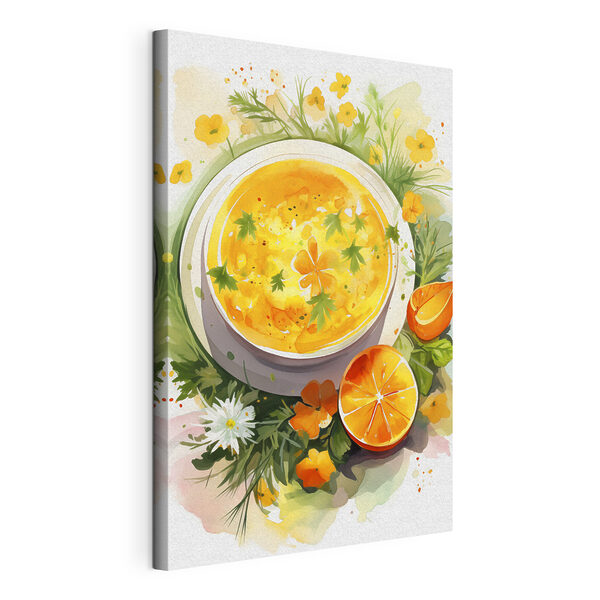 Cuadros Cuenco de sopa de naranja con flores y hojas (SKU: s41170) Cuadros Cuadros Cuenco de sopa de naranja con flores y hojas (SKU: s41170)