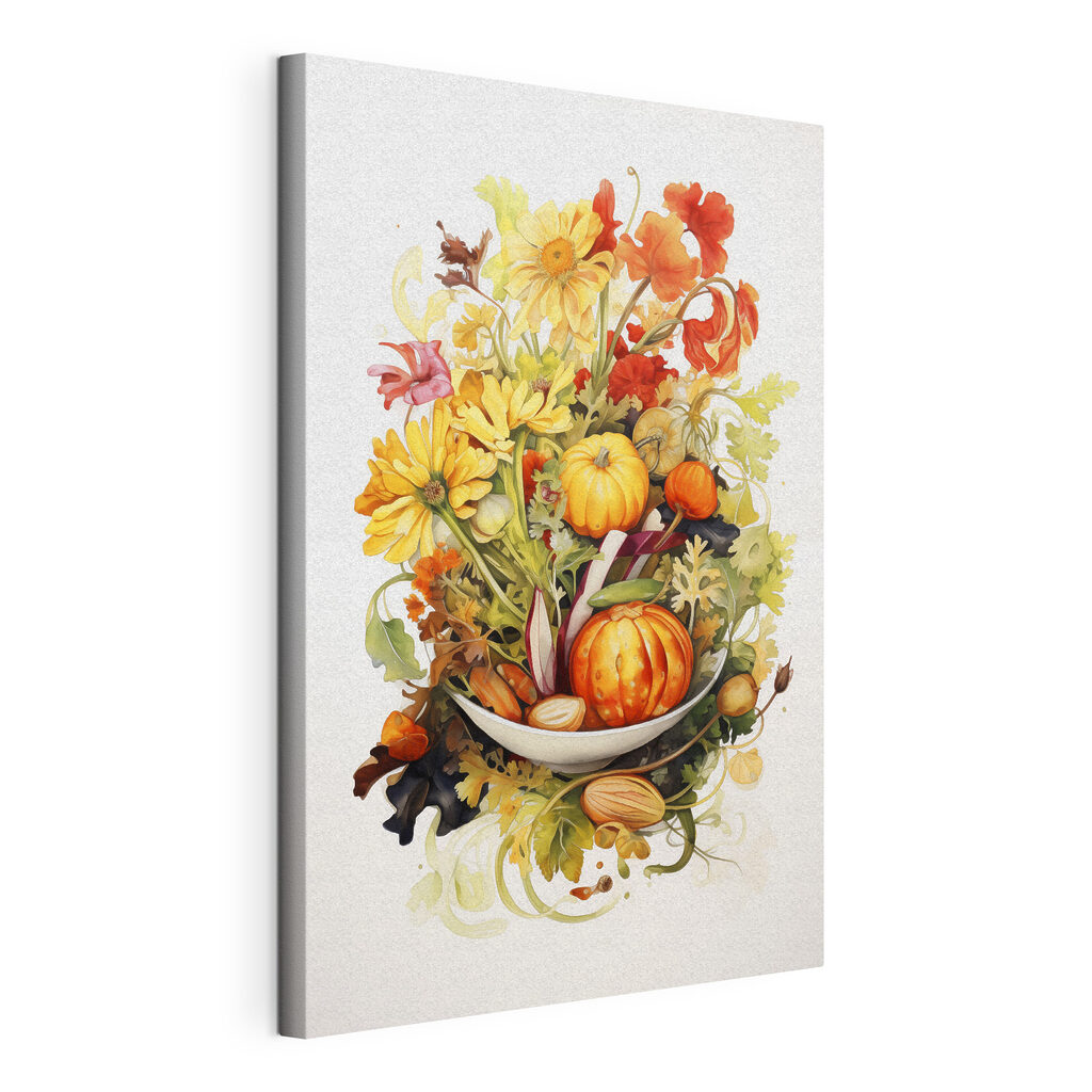 Watercolor painting of vegetables and flowers Watercolor painting of vegetables and flowers