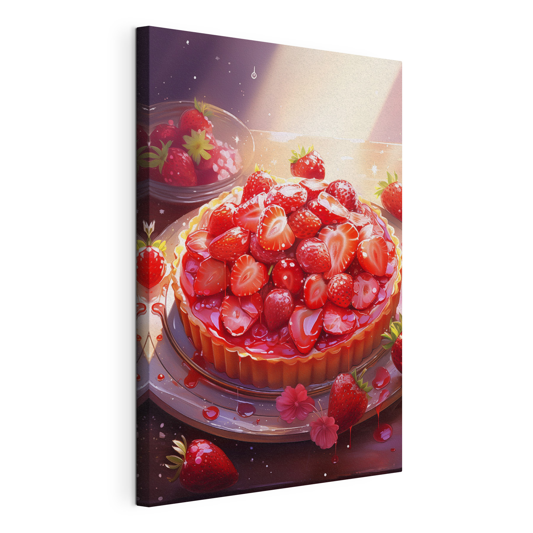 Strawberry pie on a plate