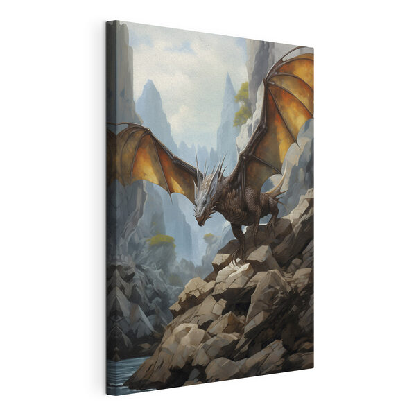 Cuadros Un dragón en una colina rocosa (SKU: s41185) Cuadros Cuadros Un dragón en una colina rocosa (SKU: s41185)