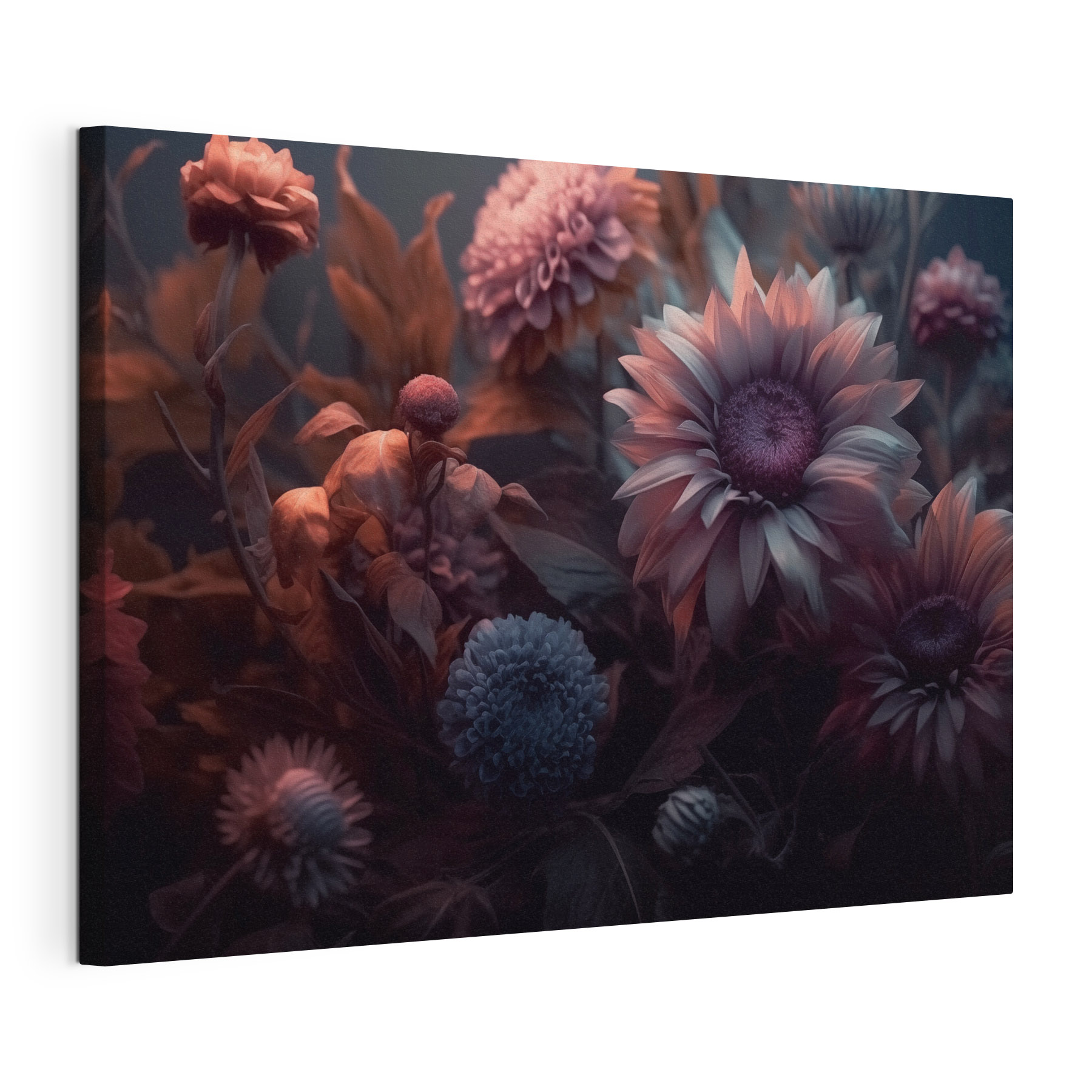 Group of flowers with leaves Group of flowers with leaves