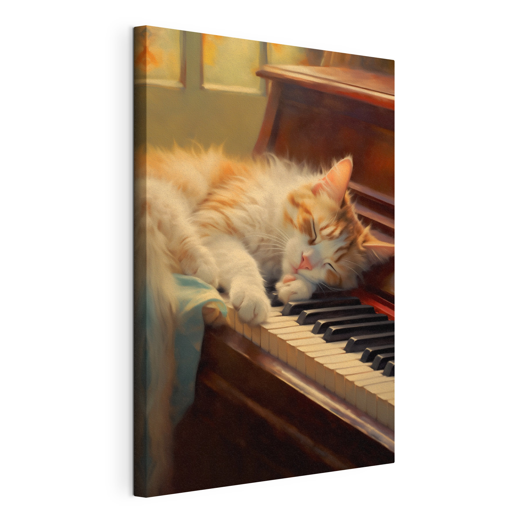 Cat sleeping on a piano Cat sleeping on a piano