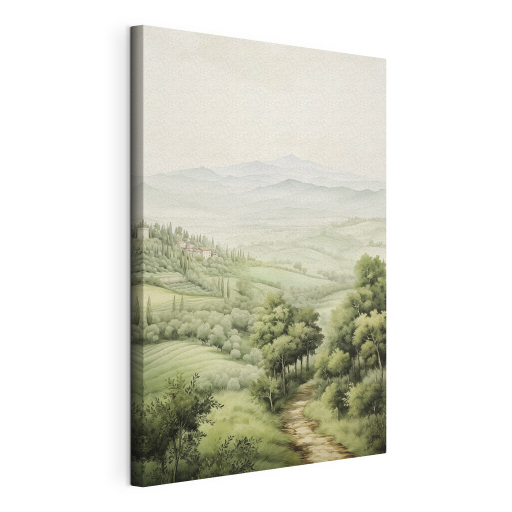 Landscape with trees and hills