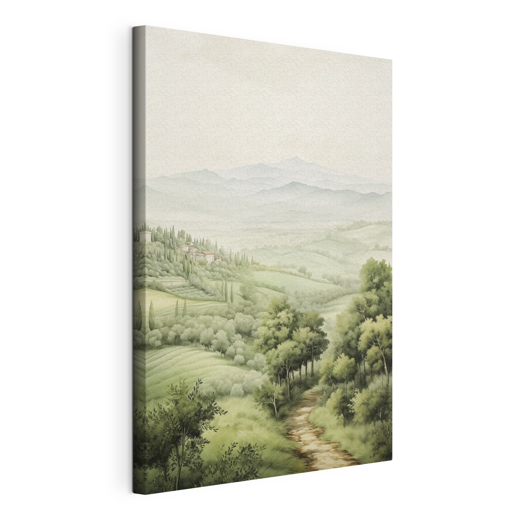 Landscape with trees and hills