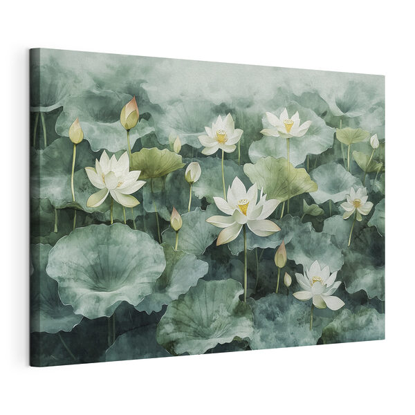 Cuadros Cuadros Ramo de flores blancas y hojas verdes (SKU: s41228)