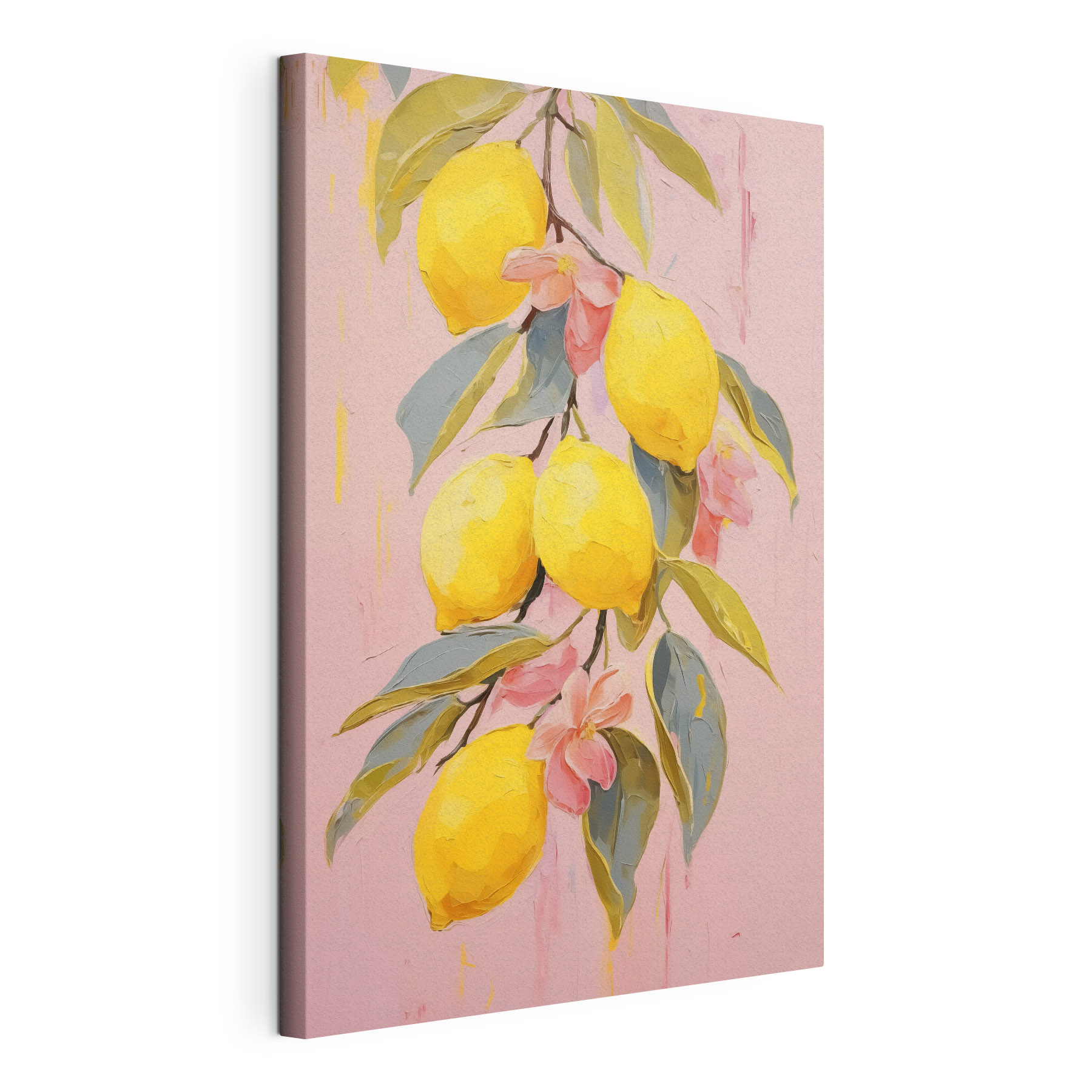 Painting of lemons on a branch Painting of lemons on a branch