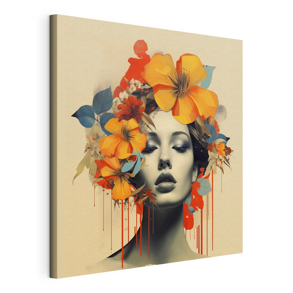 Woman with flowers in her hair Woman with flowers in her hair
