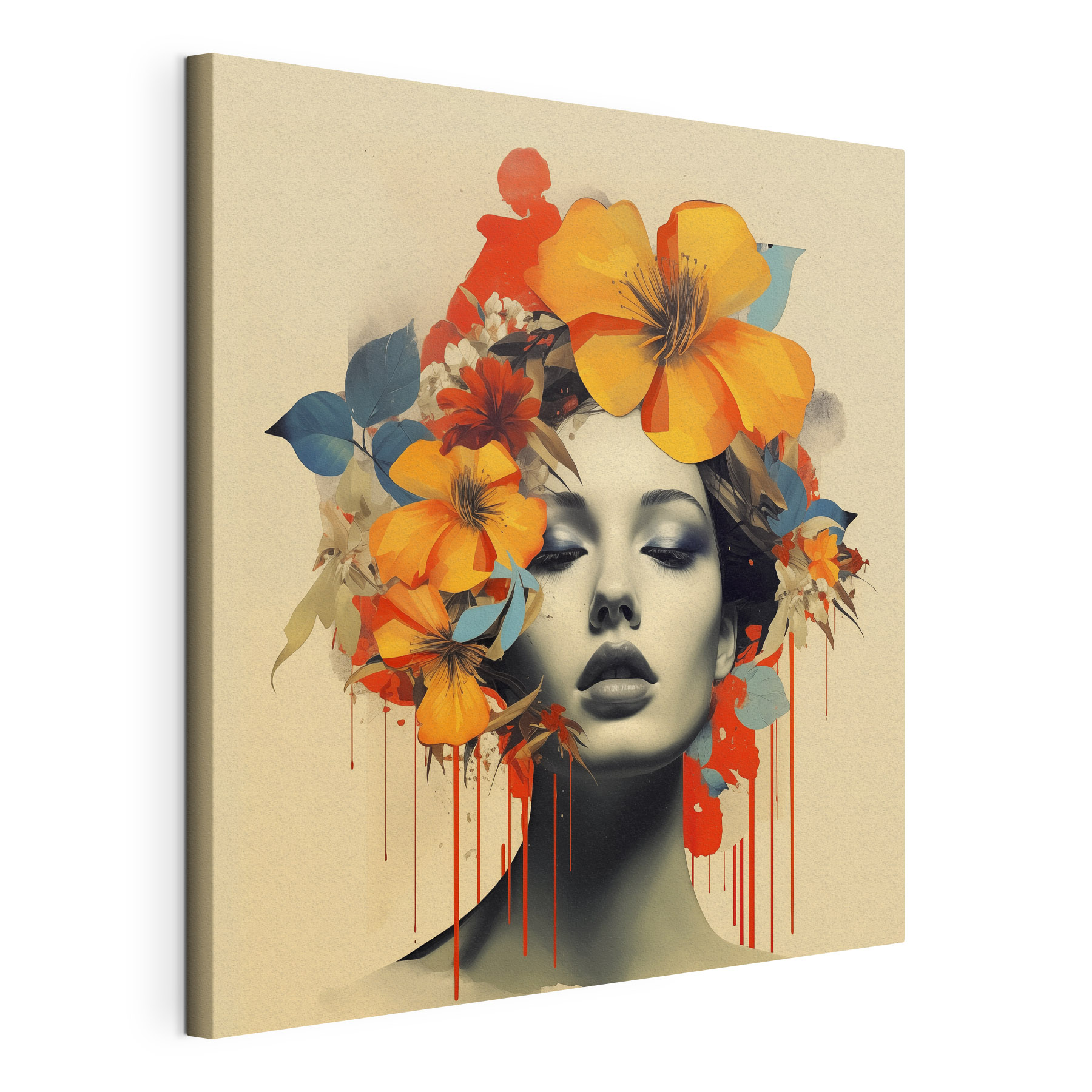 Woman with flowers in her hair Woman with flowers in her hair