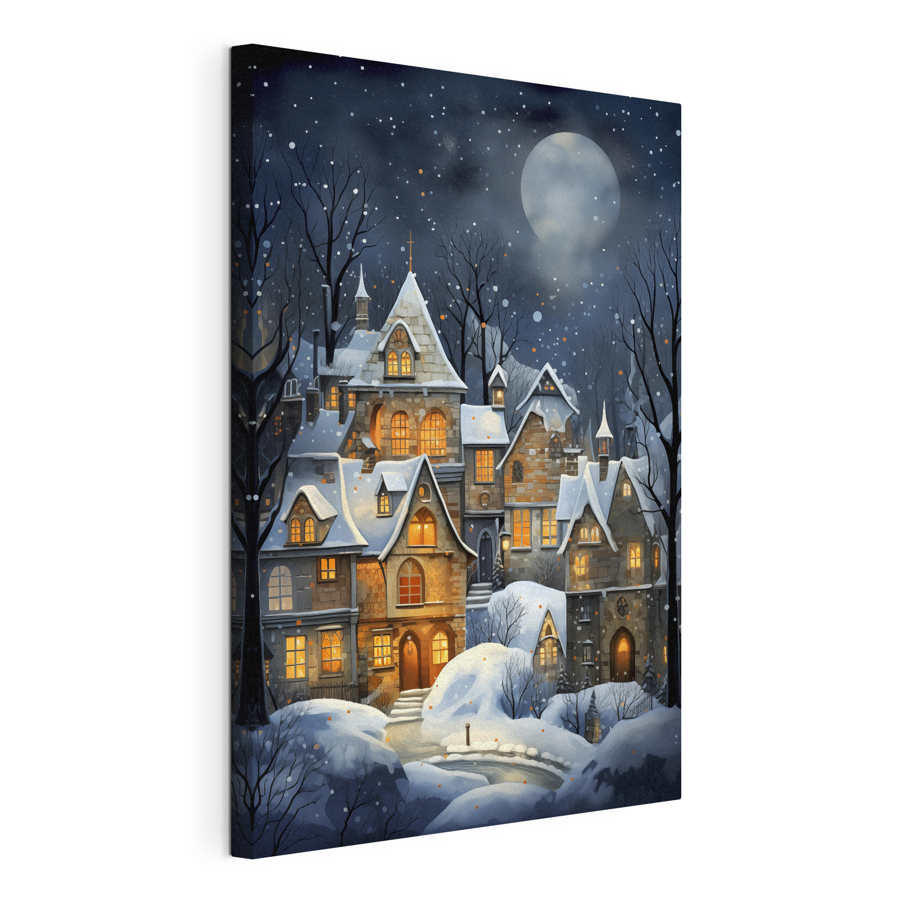 Snow covered houses in a snowy forest Snow covered houses in a snowy forest