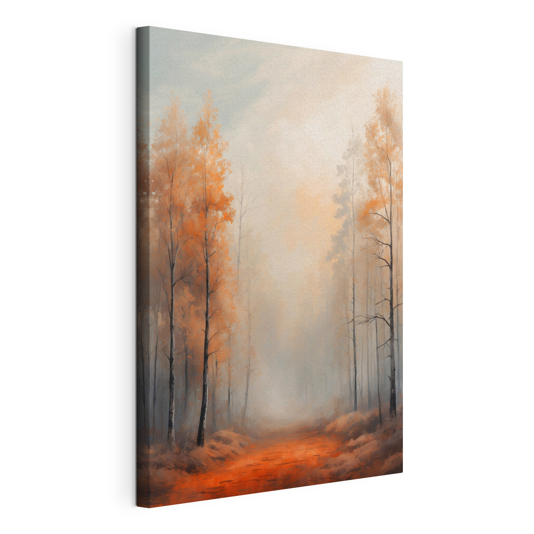 Foggy forest with trees