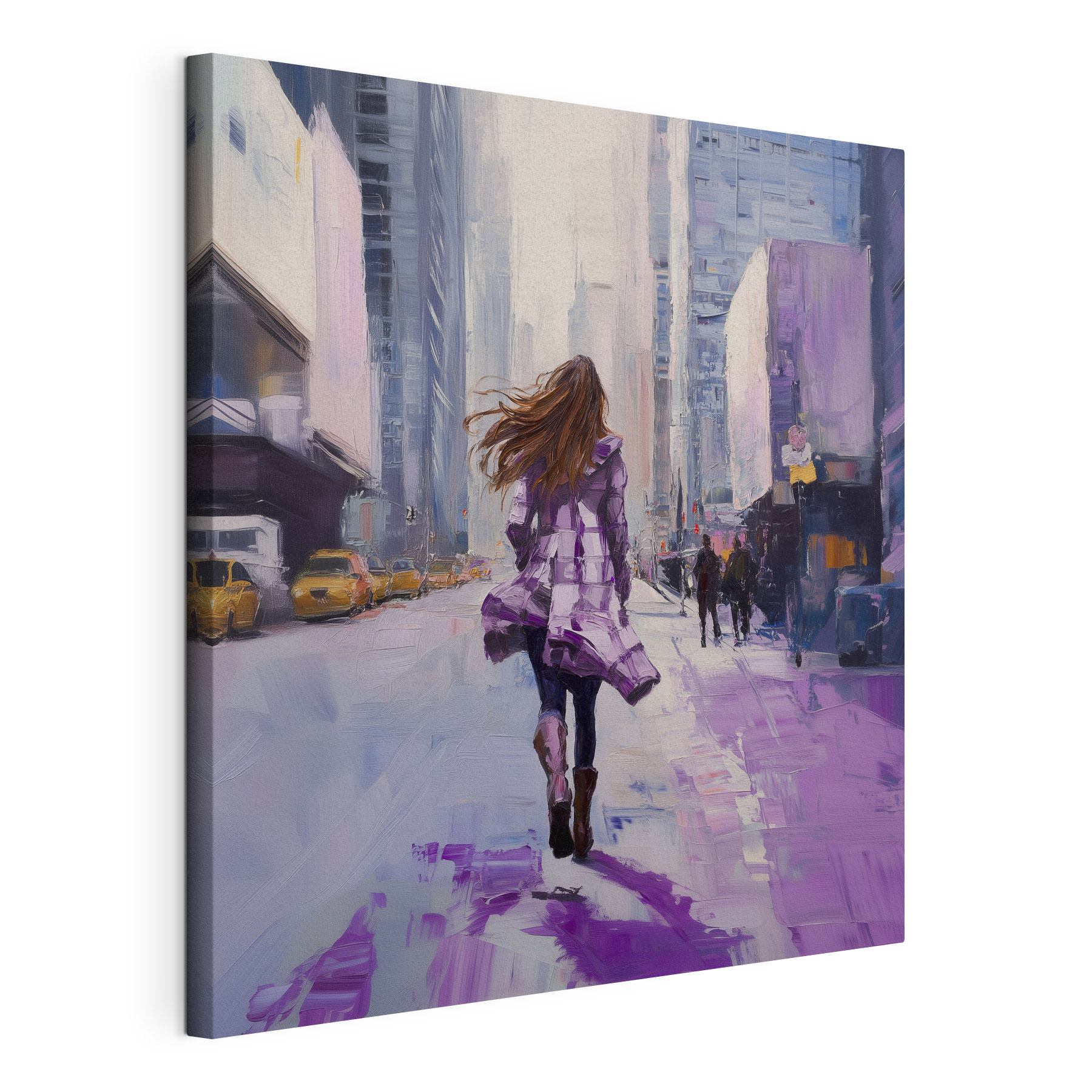 Woman running down a street Woman running down a street