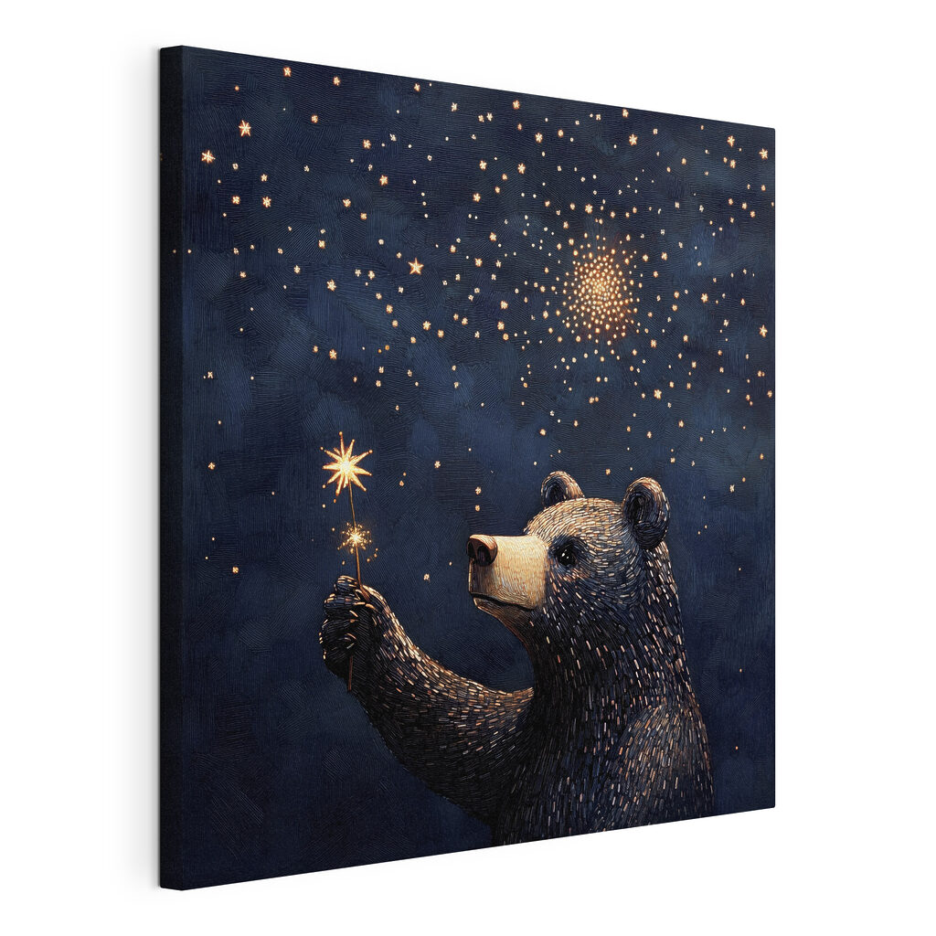 Bear holding a sparkler