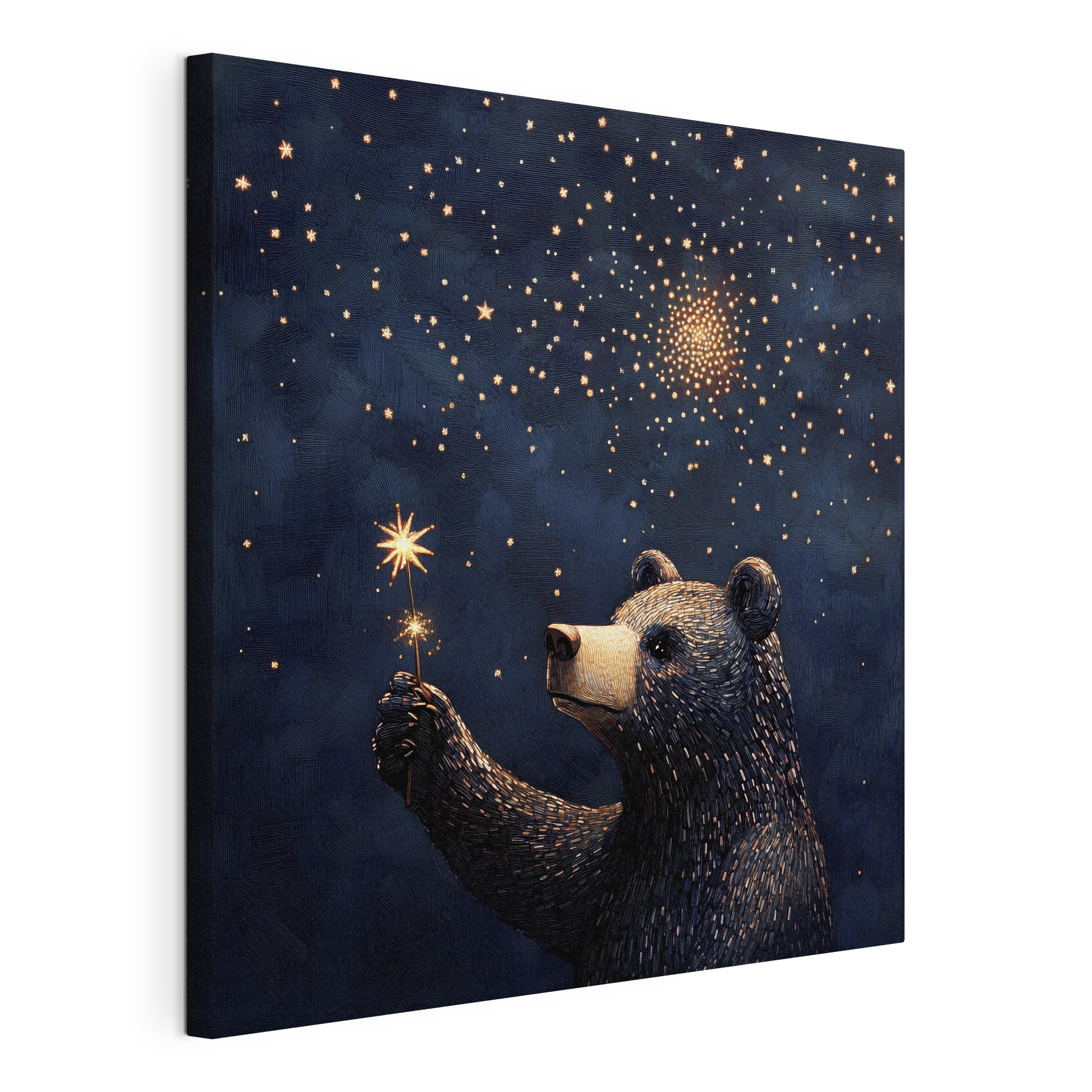 Bear holding a sparkler
