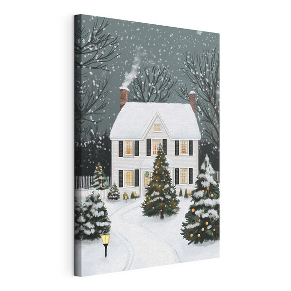 Casa con árboles y nieve Cuadros Casa con árboles y nieve