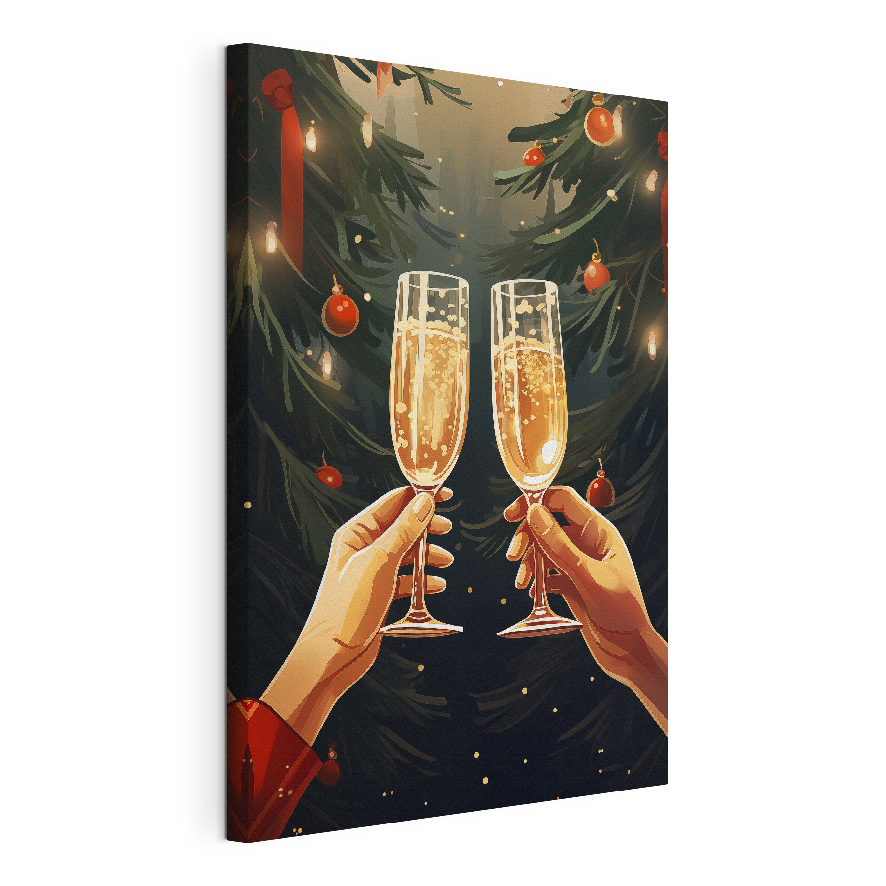 Pair of hands holding champagne glasses