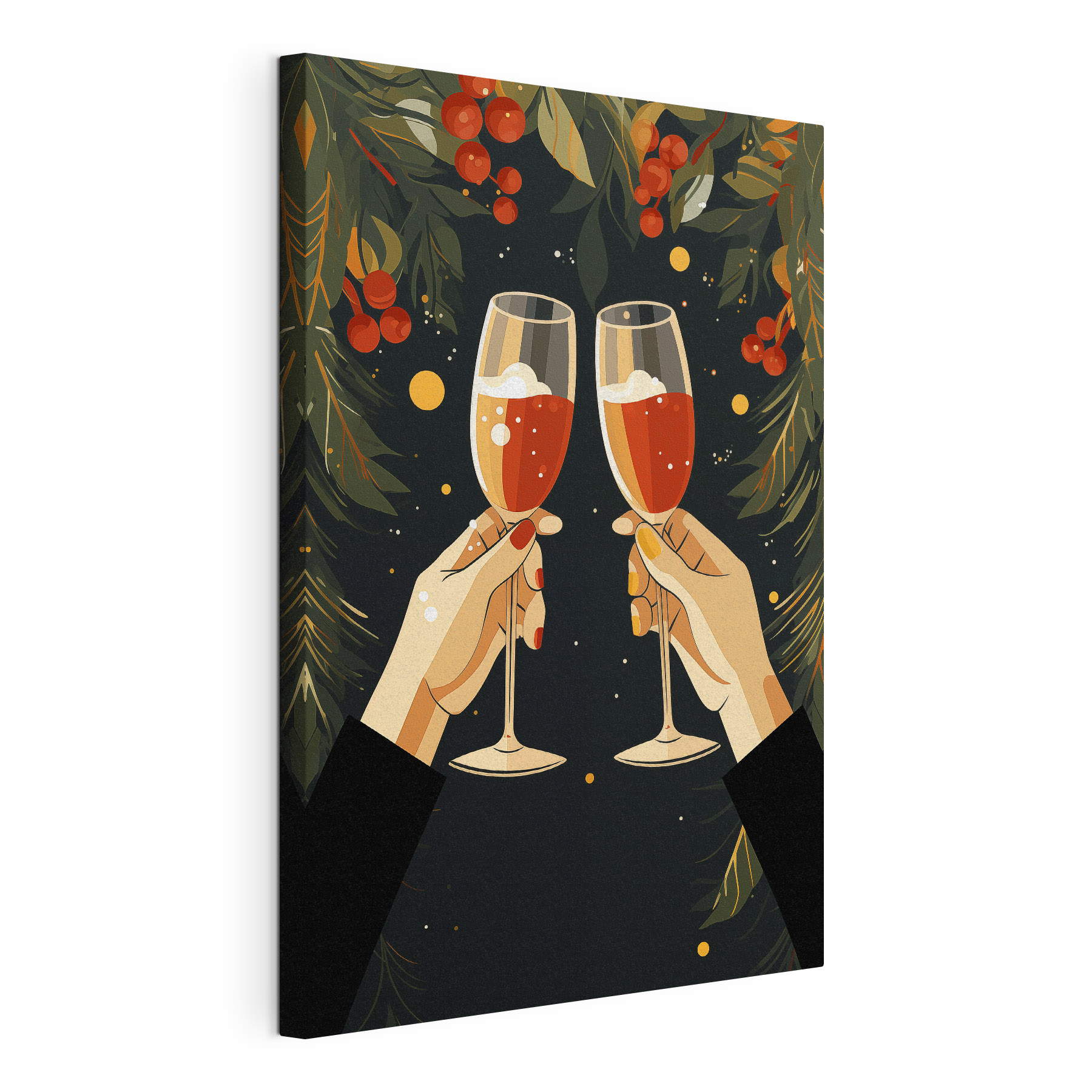Pair of hands holding wine glasses