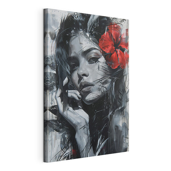 Cuadros Cuadro de una mujer con una flor roja en el pelo (SKU: s41414) Cuadros Cuadros Cuadro de una mujer con una flor roja en el pelo (SKU: s41414)