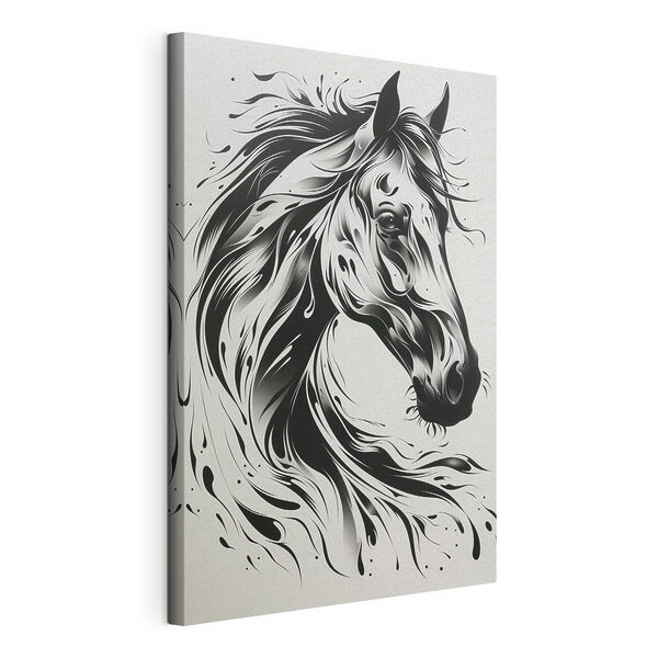 Dibujo en blanco y negro de un caballo Cuadros Dibujo en blanco y negro de un caballo