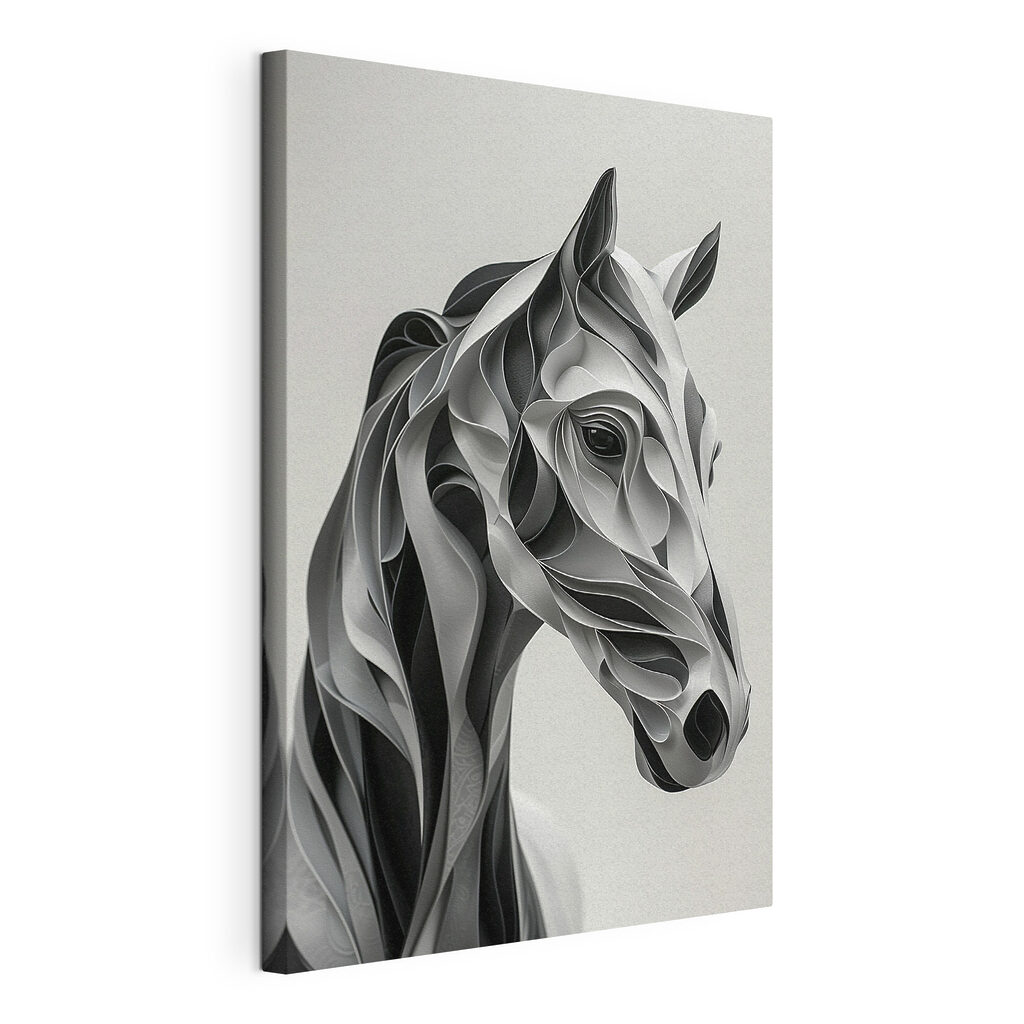 Horse head made of paper