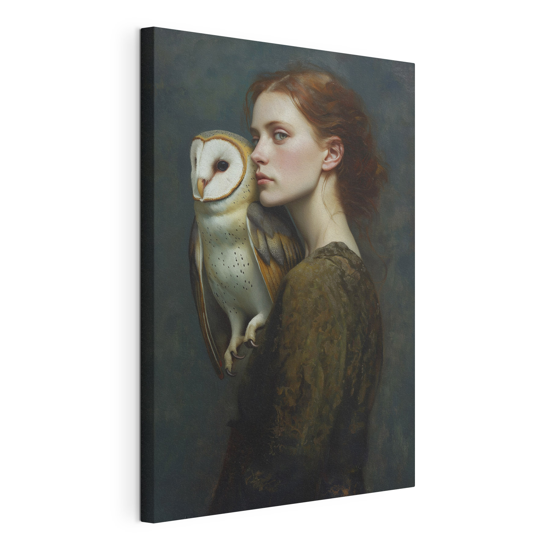 Woman holding an owl
