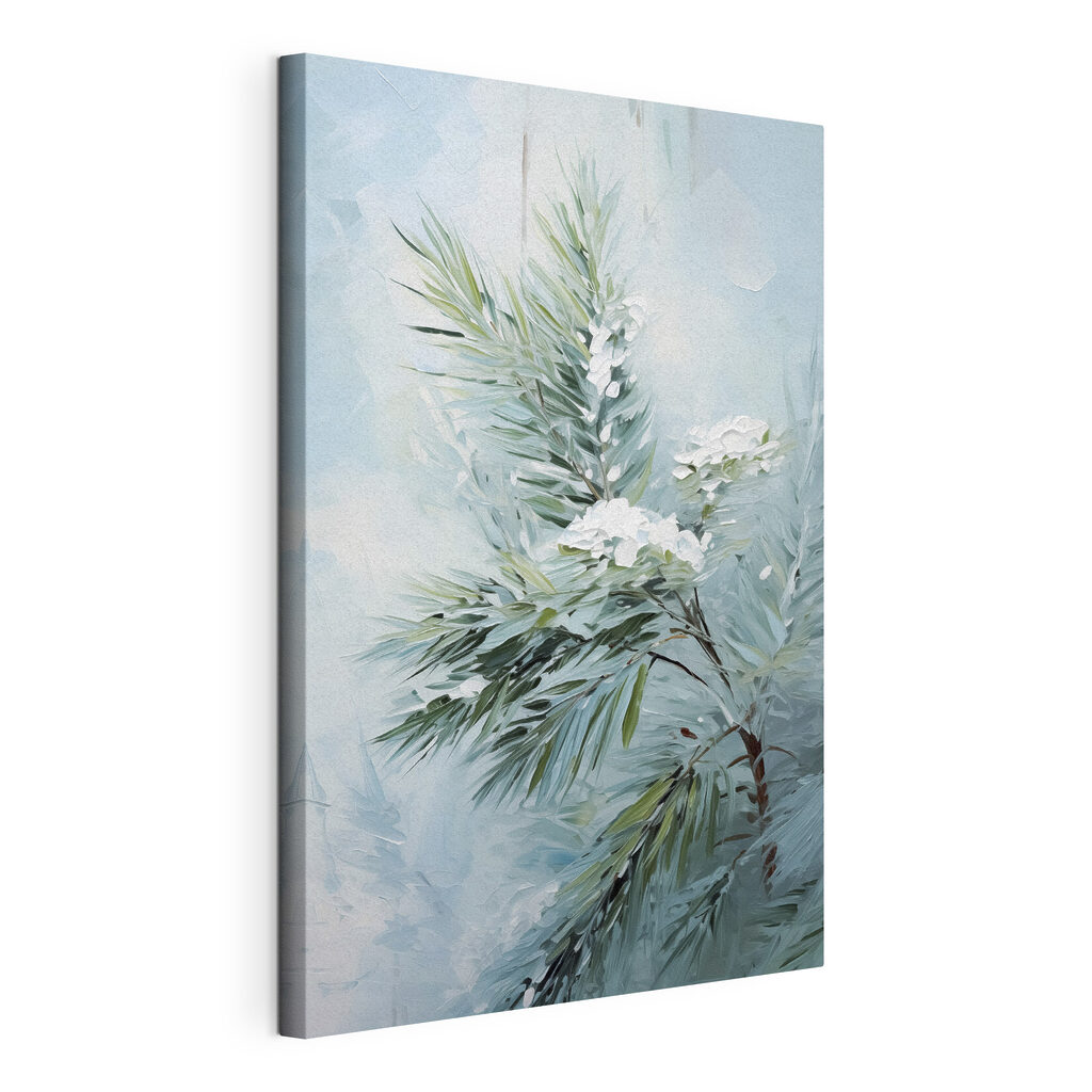 Painting of a plant with white flowers