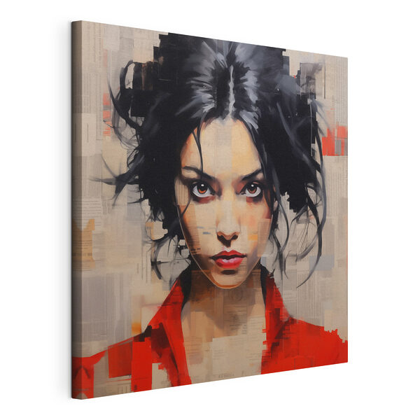 Cuadros Mujer con el pelo negro y camiseta roja (SKU: s41481) Cuadros Cuadros Mujer con el pelo negro y camiseta roja (SKU: s41481)