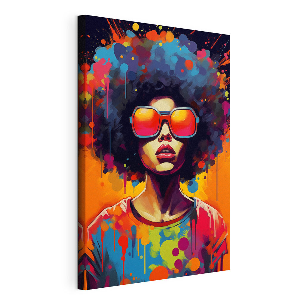 Woman with big afro wearing sunglasses Woman with big afro wearing sunglasses