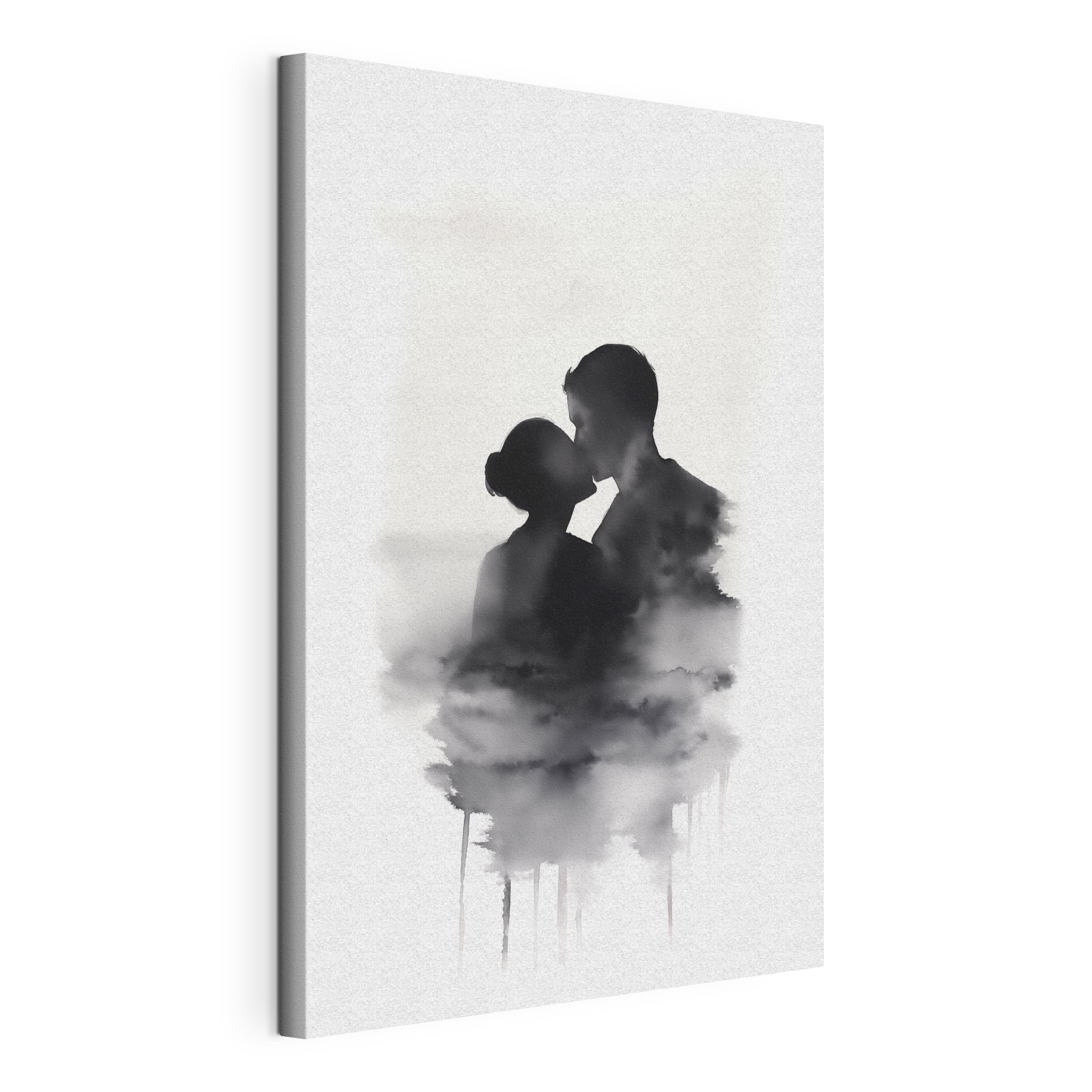 Man and woman kissing in the clouds Man and woman kissing in the clouds