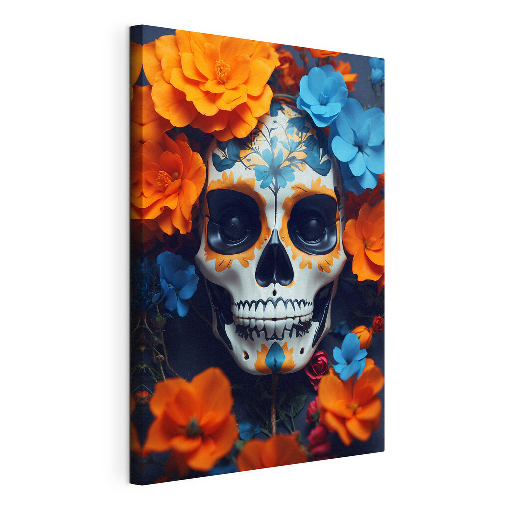 Skull with flowers around it Skull with flowers around it