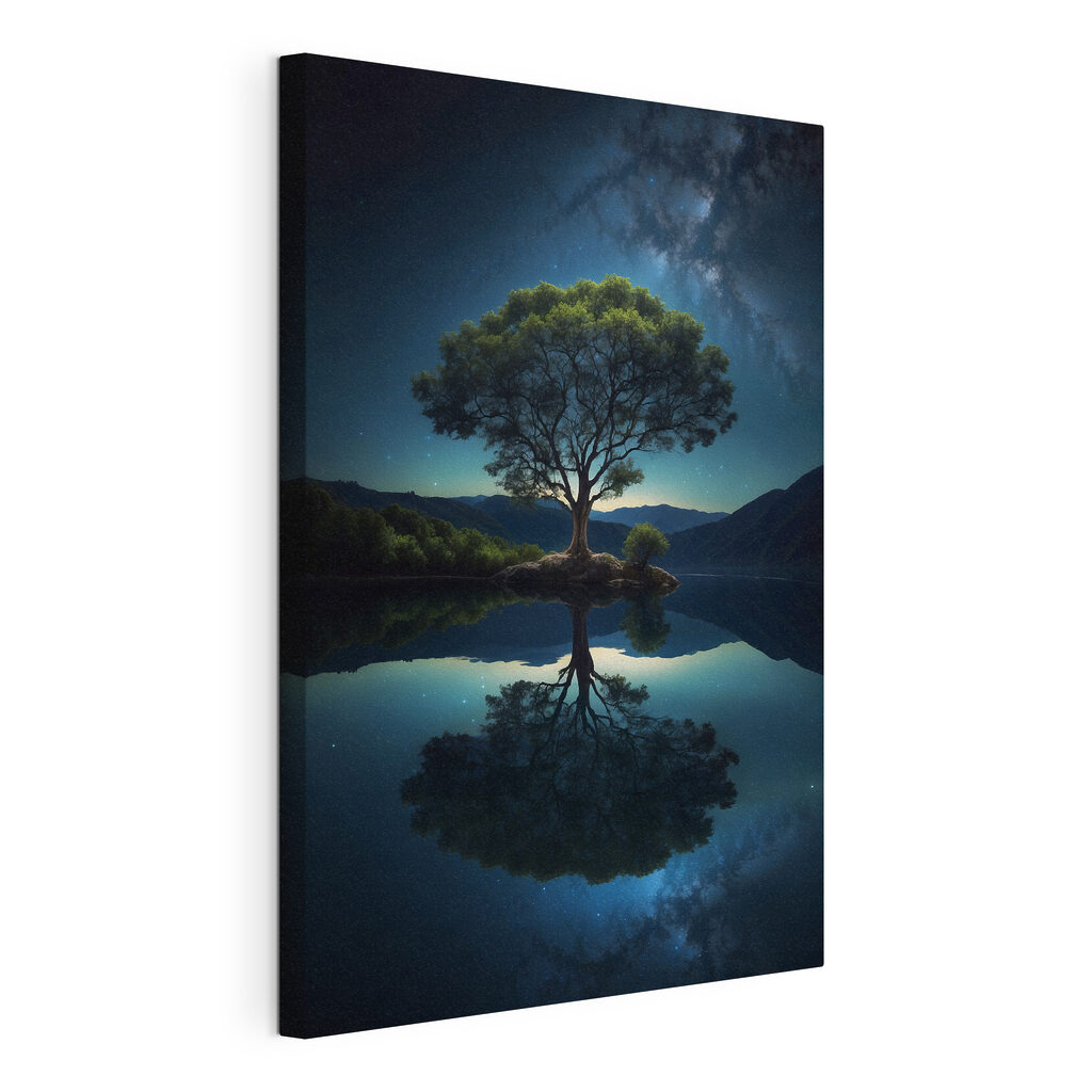 Tree on an island in a lake