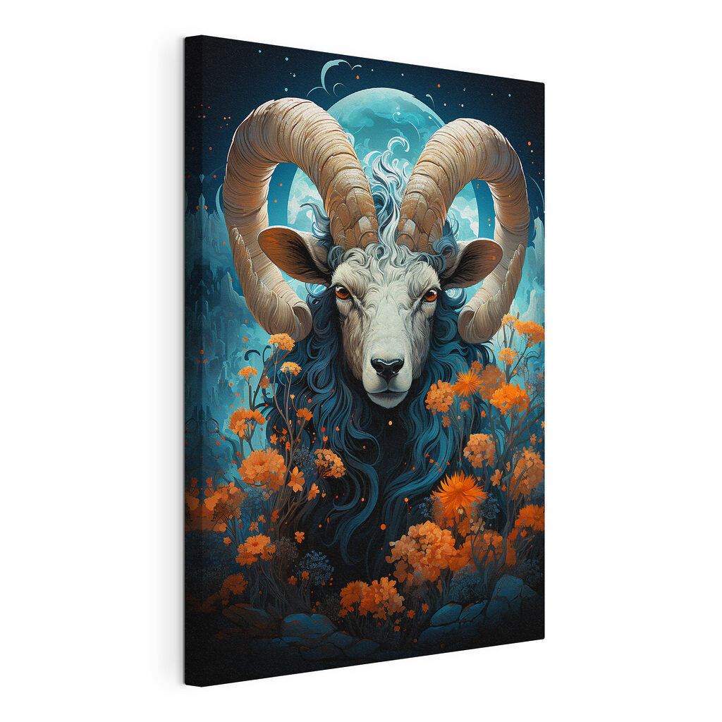 Painting of a ram with horns Painting of a ram with horns