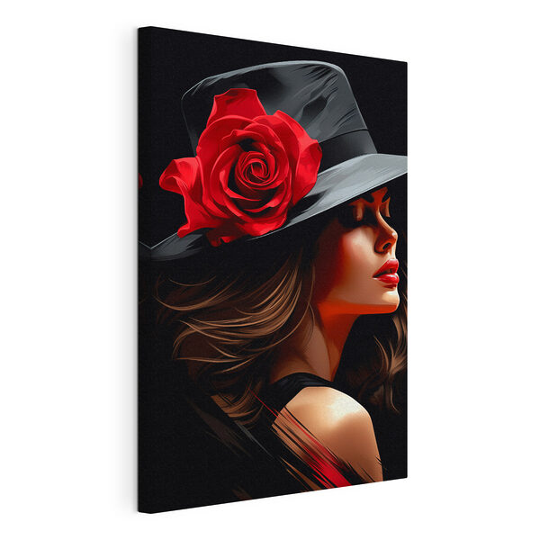Cuadros Mujer con una rosa en el sombrero (SKU: s41546) Cuadros Cuadros Mujer con una rosa en el sombrero (SKU: s41546)