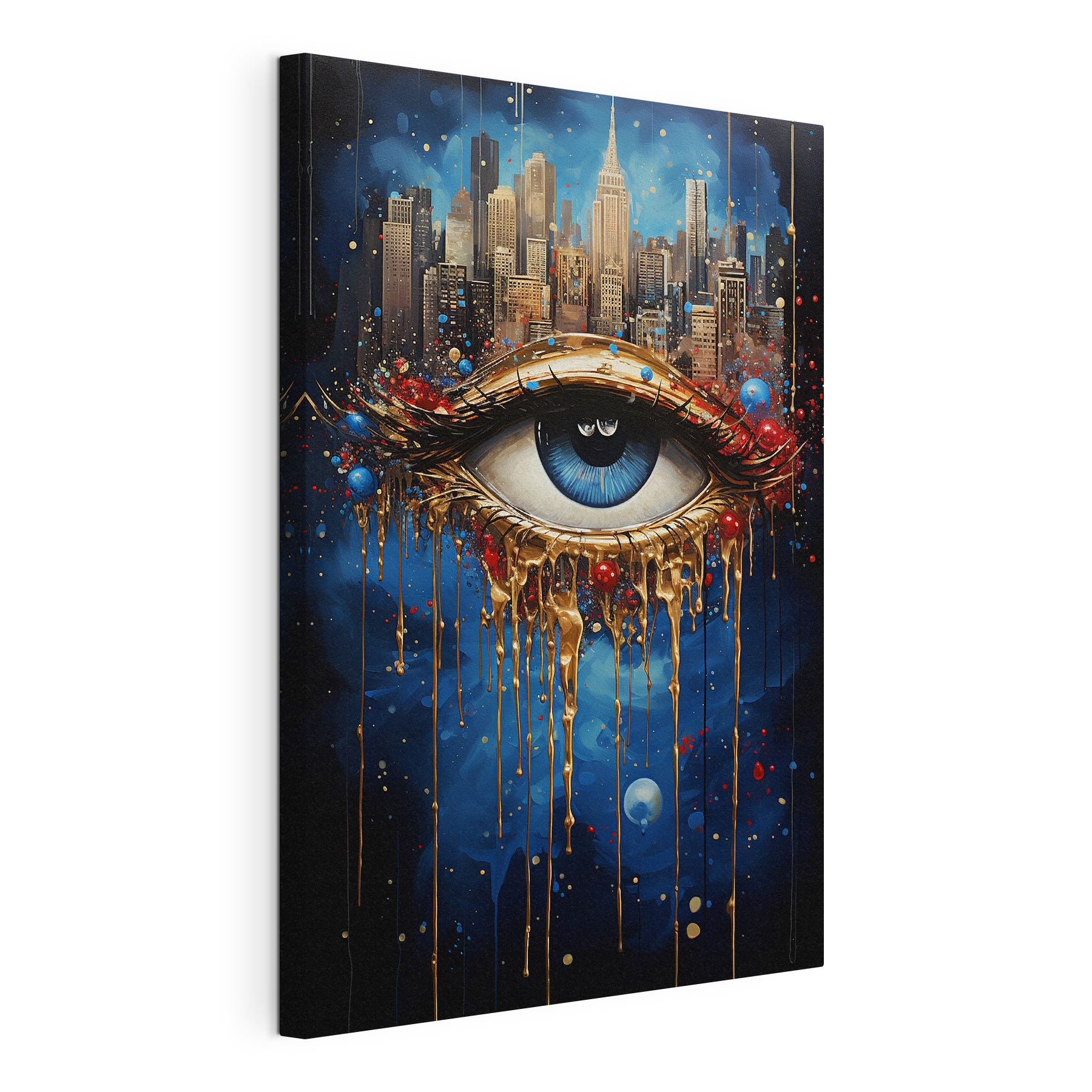 Mysterious eye with city reflection Mysterious eye with city reflection
