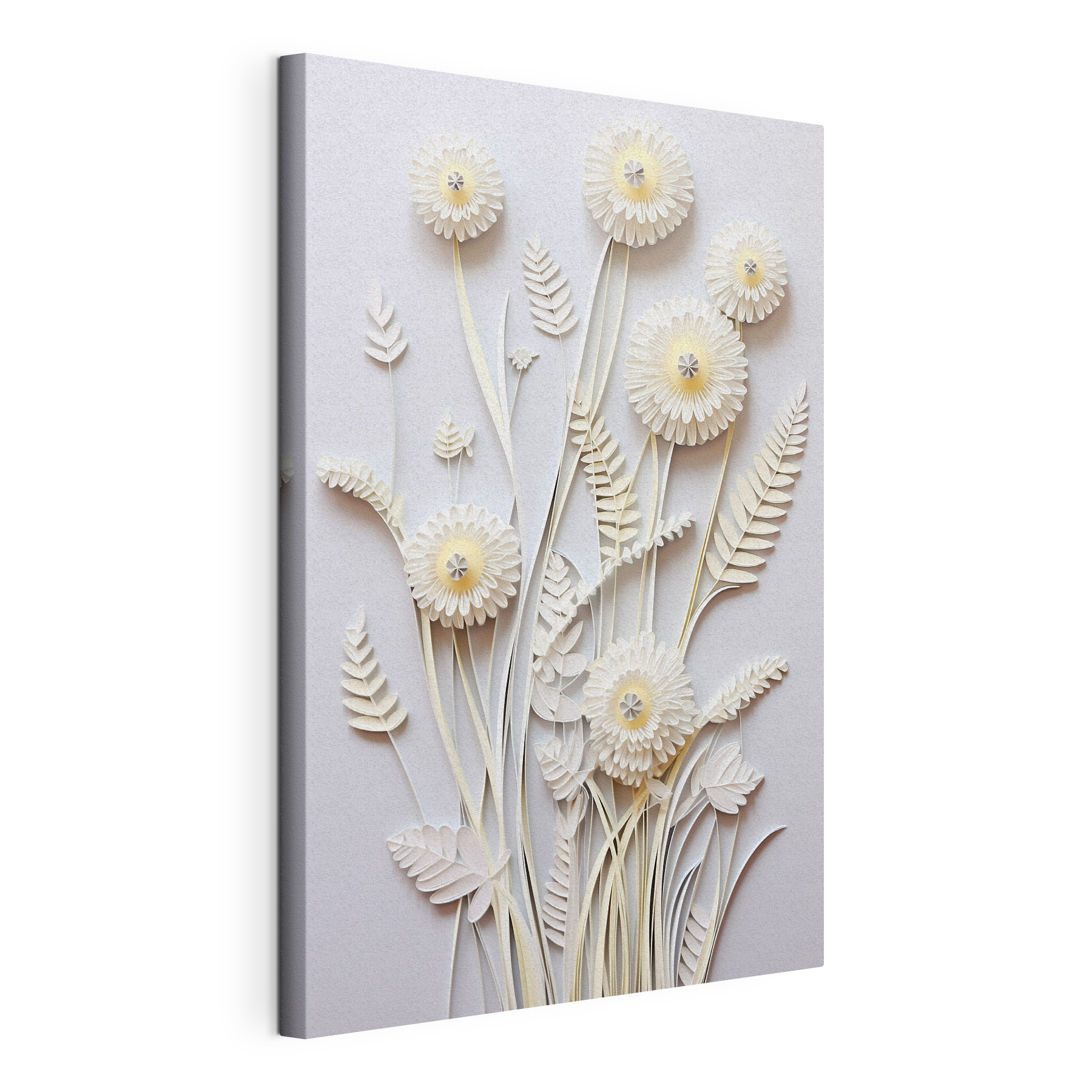 White paper cutout flowers White paper cutout flowers