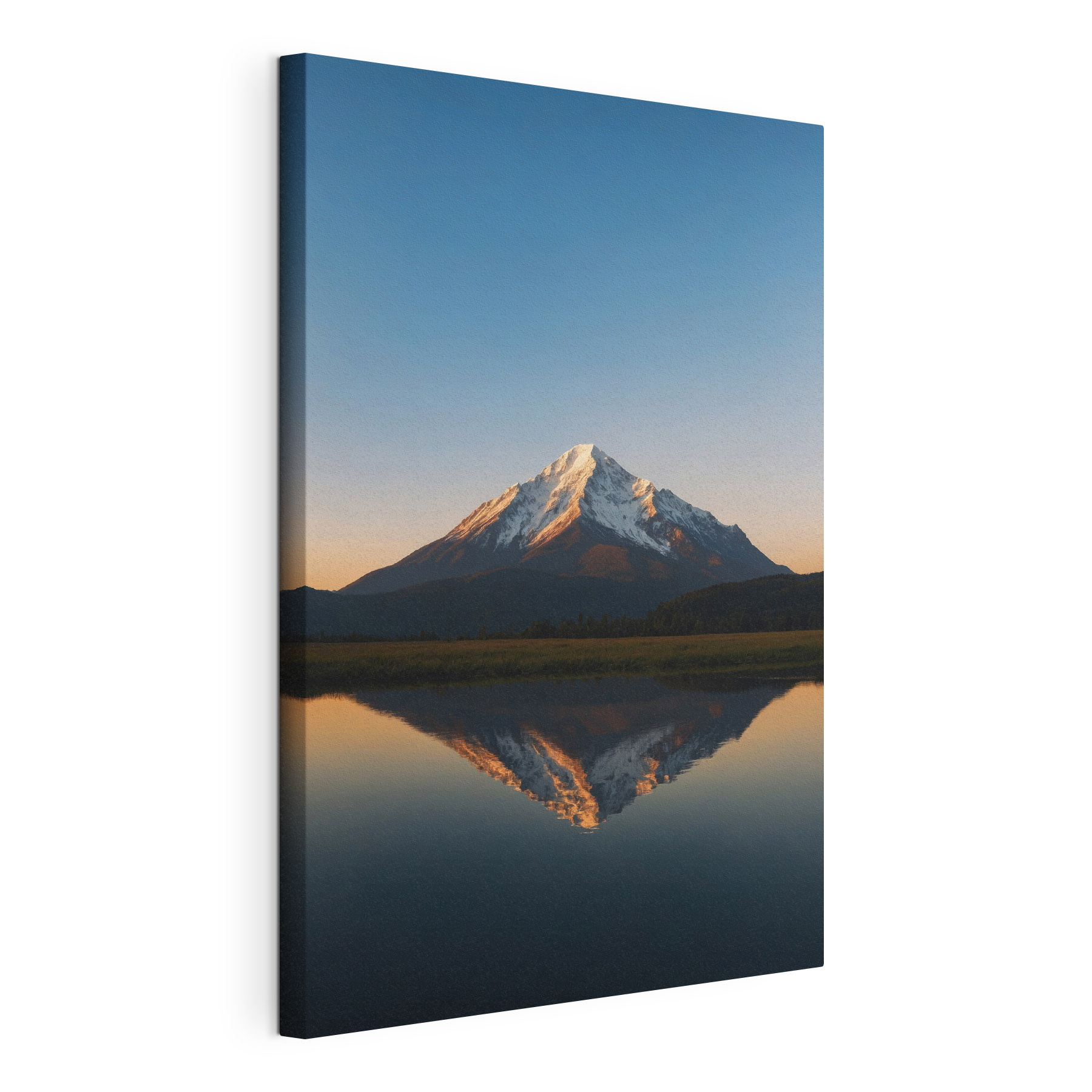 Mountain with a lake and grass Mountain with a lake and grass