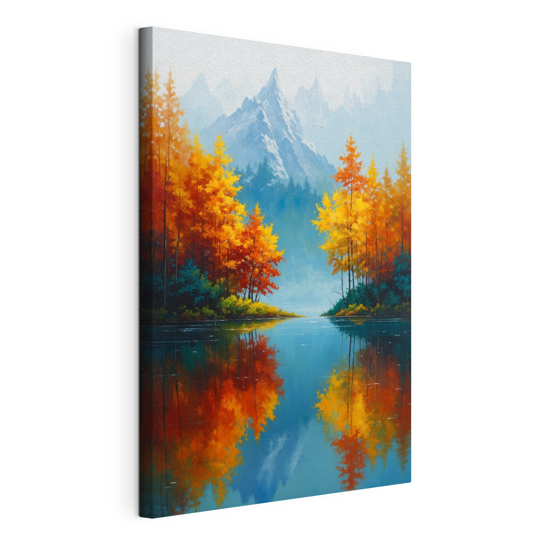 Painting of a mountain and trees Painting of a mountain and trees