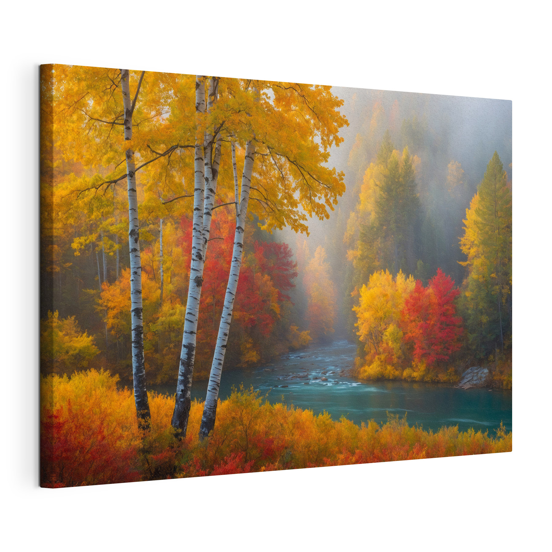 River with trees and colorful leaves