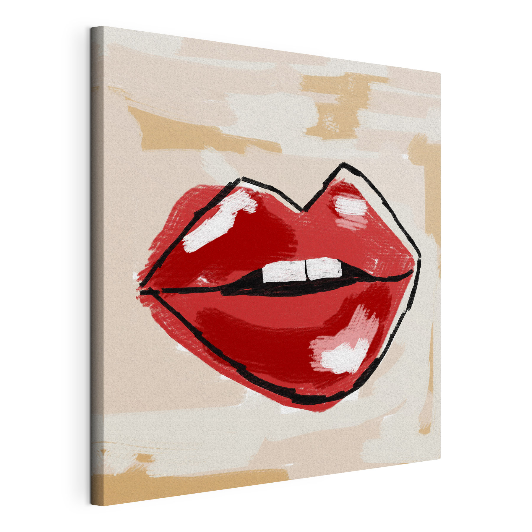 Drawing of a red lips Drawing of a red lips