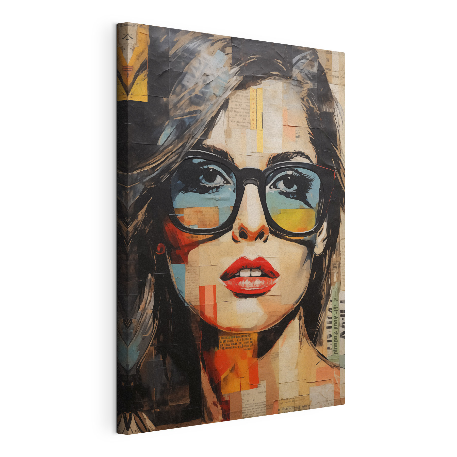 Painting of a woman wearing sunglasses Painting of a woman wearing sunglasses