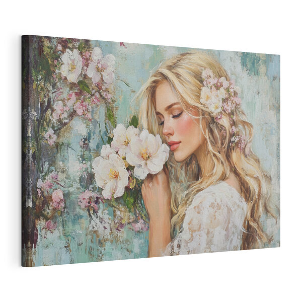 Cuadros Cuadro de una mujer oliendo flores (SKU: s41632) Cuadros Cuadros Cuadro de una mujer oliendo flores (SKU: s41632)