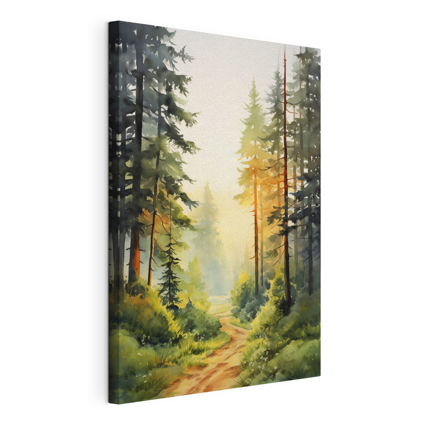 Watercolor painting of a forest